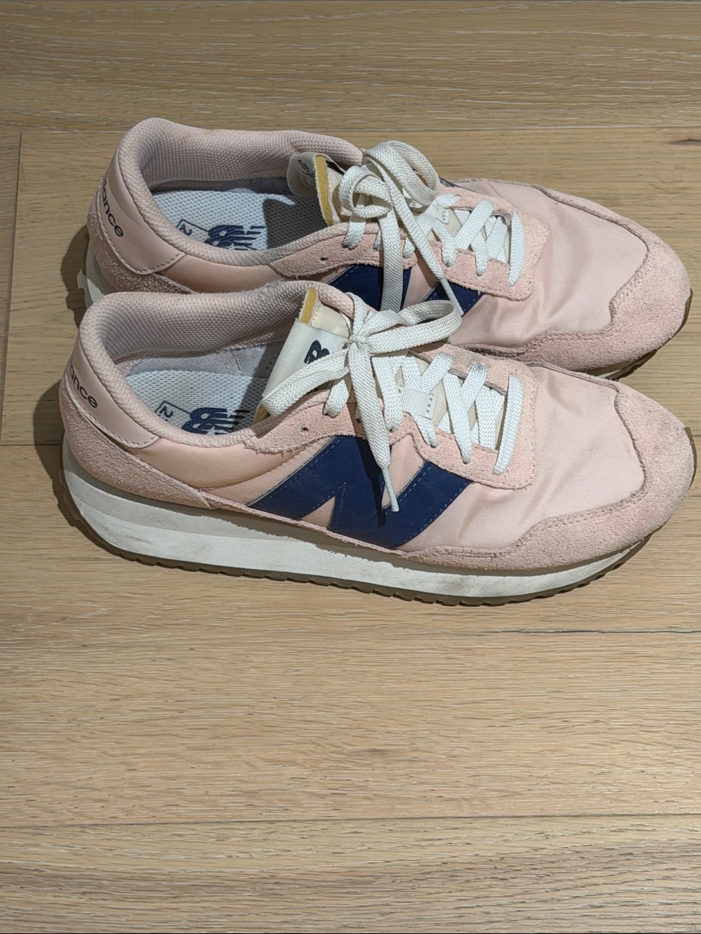 New Balance Pink and Navy Retro Runner Sneakers